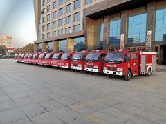 热烈祝贺程力集团25台消防车成功交车于郑州金水区消防大队